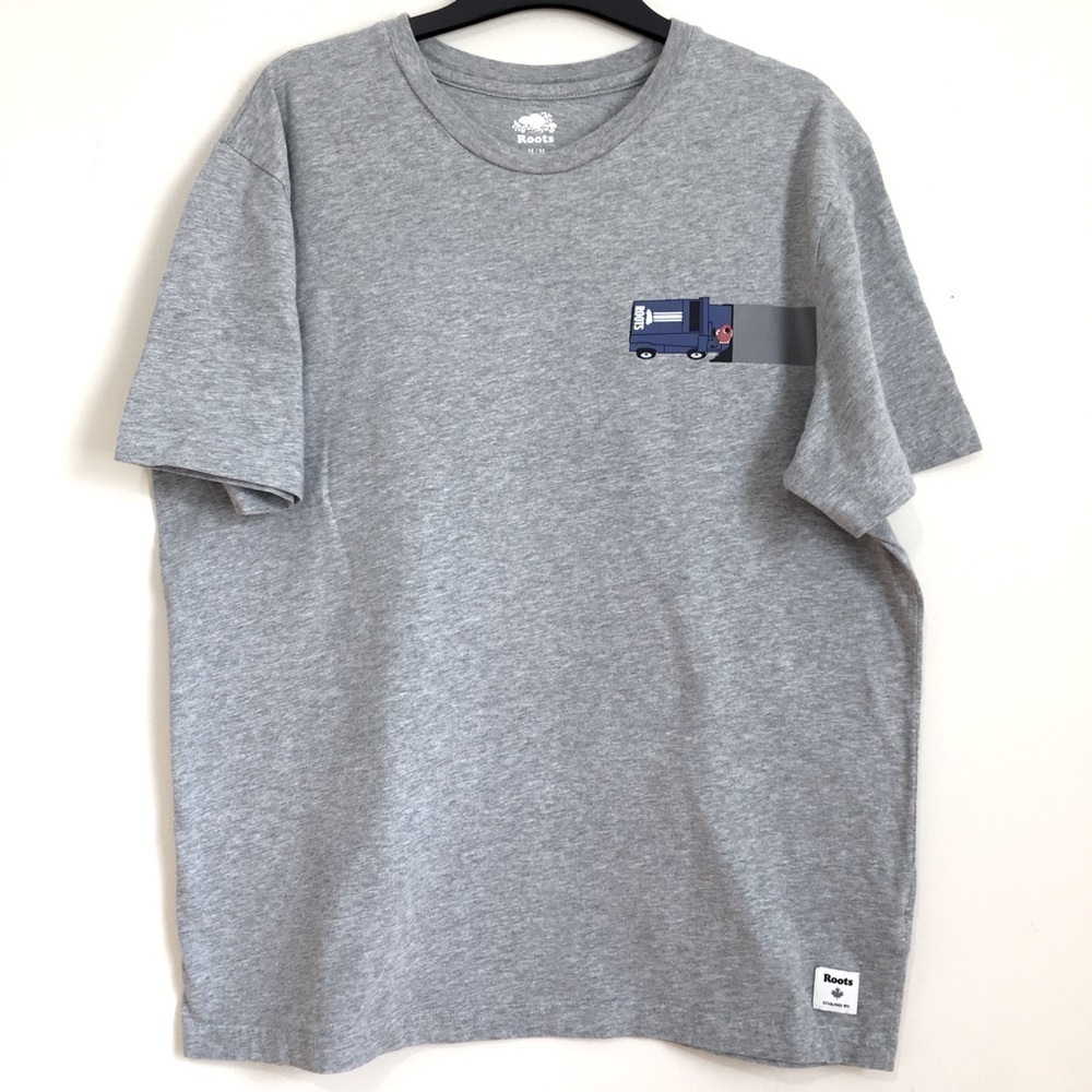 Roots Tee Grey cotton crew neck short sleeve T-shirt